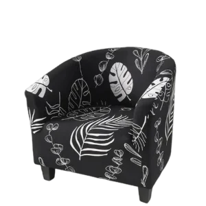 Housse fauteuil Cabriolet  Feuillage Noir et Blanc