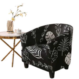 Housse fauteuil Cabriolet  Fleurie Noire