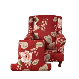 Housse fauteuil Crapaud  Fleurie Rouge