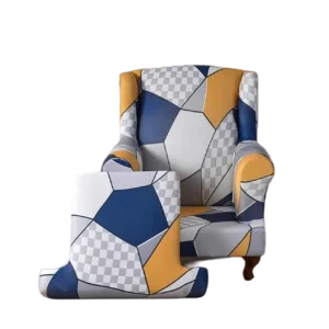 Housse fauteuil Crapaud  Géométrique Bleu