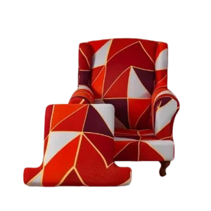 Housse fauteuil Crapaud  Géométrique Rouge