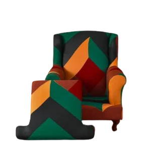 Housse fauteuil Crapaud  Géométrique Vert