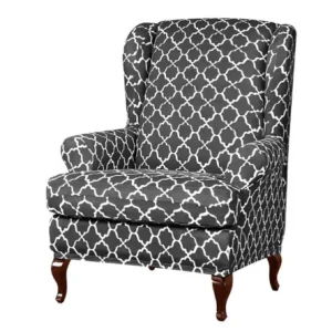 Housse fauteuil Crapaud  Imprimée Grise