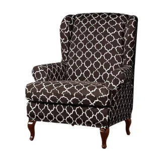 Housse fauteuil Crapaud  Imprimée Marron