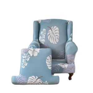 Housse fauteuil Crapaud  Tropicale Bleue