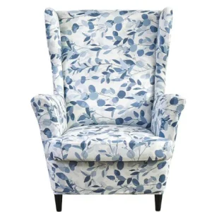 Housse fauteuil  Extensible Florale Bleue