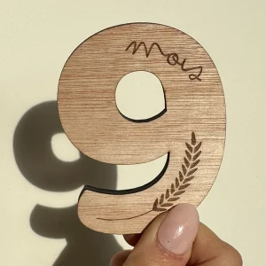 🌿 Cartes étapes bébé en bois – Set de 11 chiffres