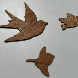 3 oiseaux en bois