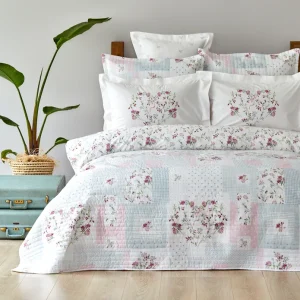 KARACA HOME SARAH ANDERSON JULIETA Set de  parure de lit avec couvre-lit 2 personnes Prune