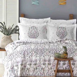 KARACA HOME  NERY Set de couvre lit capitonné pourpre  2 personnes