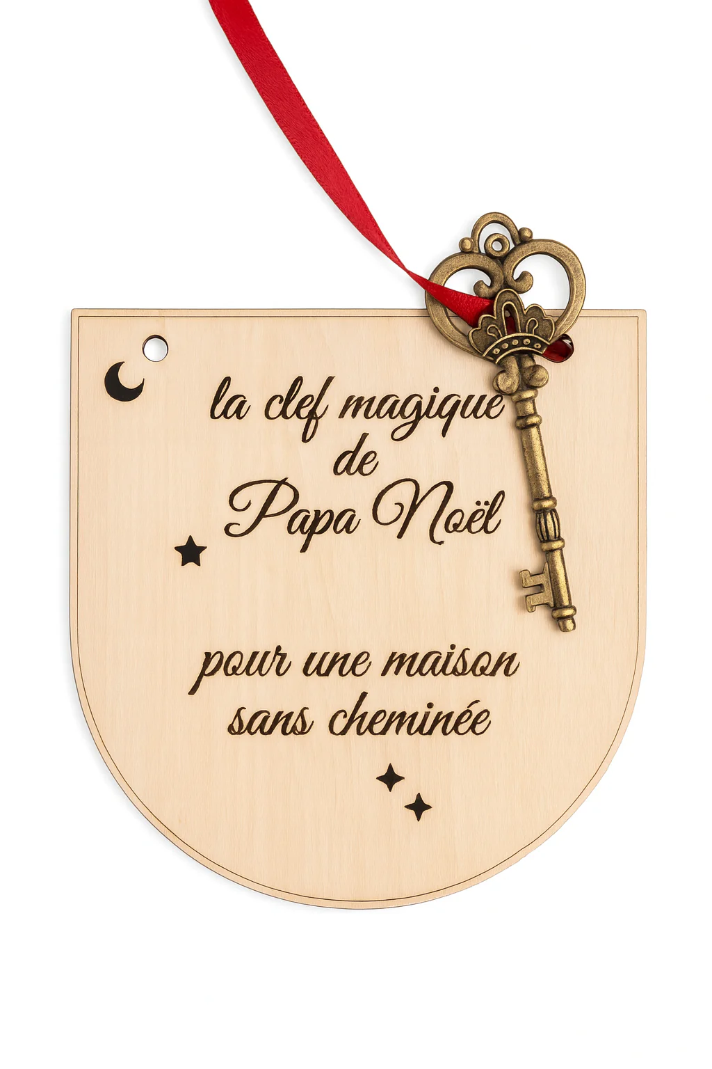 ✨ La clé magique du Père Noël – Décoration en bois personnalisée – Image 3