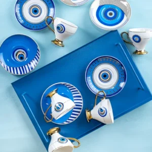 ACAR GOLDFINCH Set de 6 tasses à café en porcelaine - 90 ml